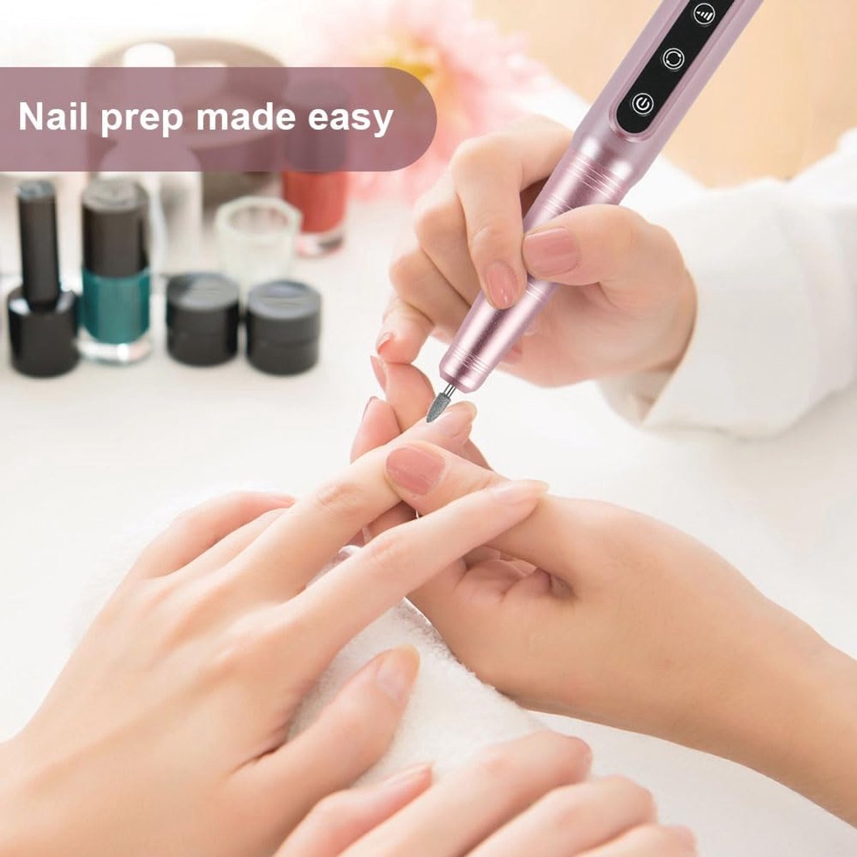 SnelShoppen - Draadloze Elektrische Vijl voor Nagels, 12-in-1 Oplaadbare Nagelset met 3 Instelbare Snelheden tot 20000rpm, Professionele Nagelverzorgi thumbnail 6