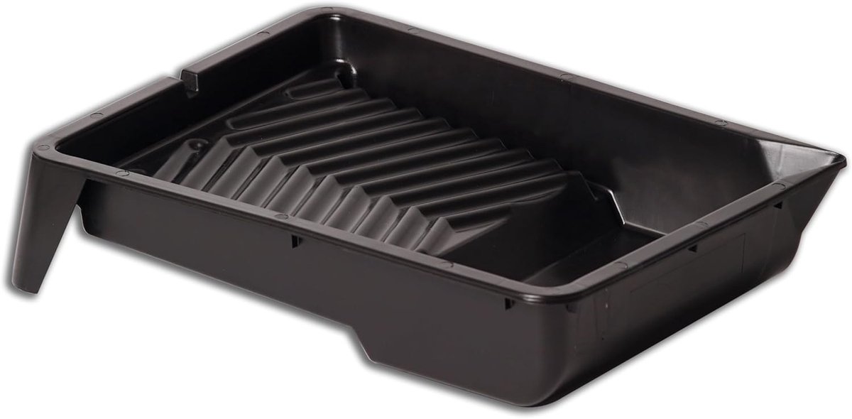 SnelShoppen - Plastic Verf Tray voor Verf en Verfroller tot 25 cm + Set van 3 Transparante PVC Folies - Robuust, Duurzaam, Anthraciet Grijs - Ideaal v