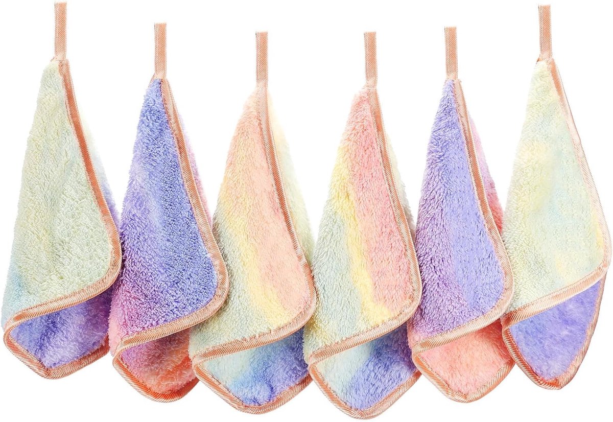 SnelShoppen - Microfiber Make-up Verwijderdoekjes, Herbruikbare Gezichtsdoekjes, Zachte Flanellen Make-up Reiniging Doeken, 6 Stuks, Wasbaar, Duurzaam