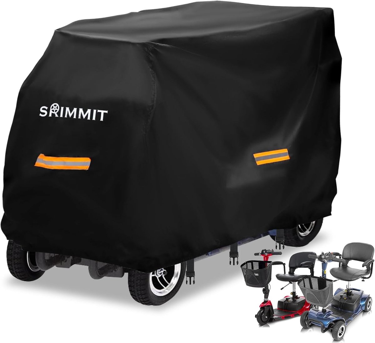 Waterdichte scooterhoes voor elektrische scooter - Heavy Duty Oxford-stof, UV-bestendig, met reflecterende strepen, 3 gespen en opbergtas 3XL