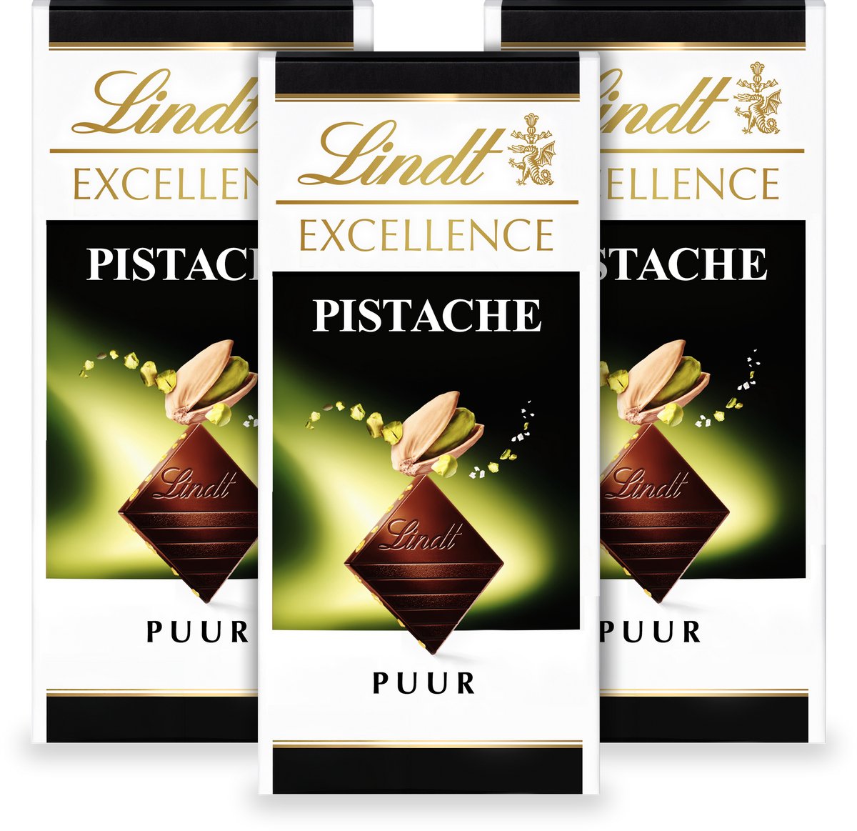Lindt EXCELLENCE Chocolade Reep Puur - Pistache Pure Chocoladereep - 100g per reep - 3-pack- Pure chocolade met pistache noten
