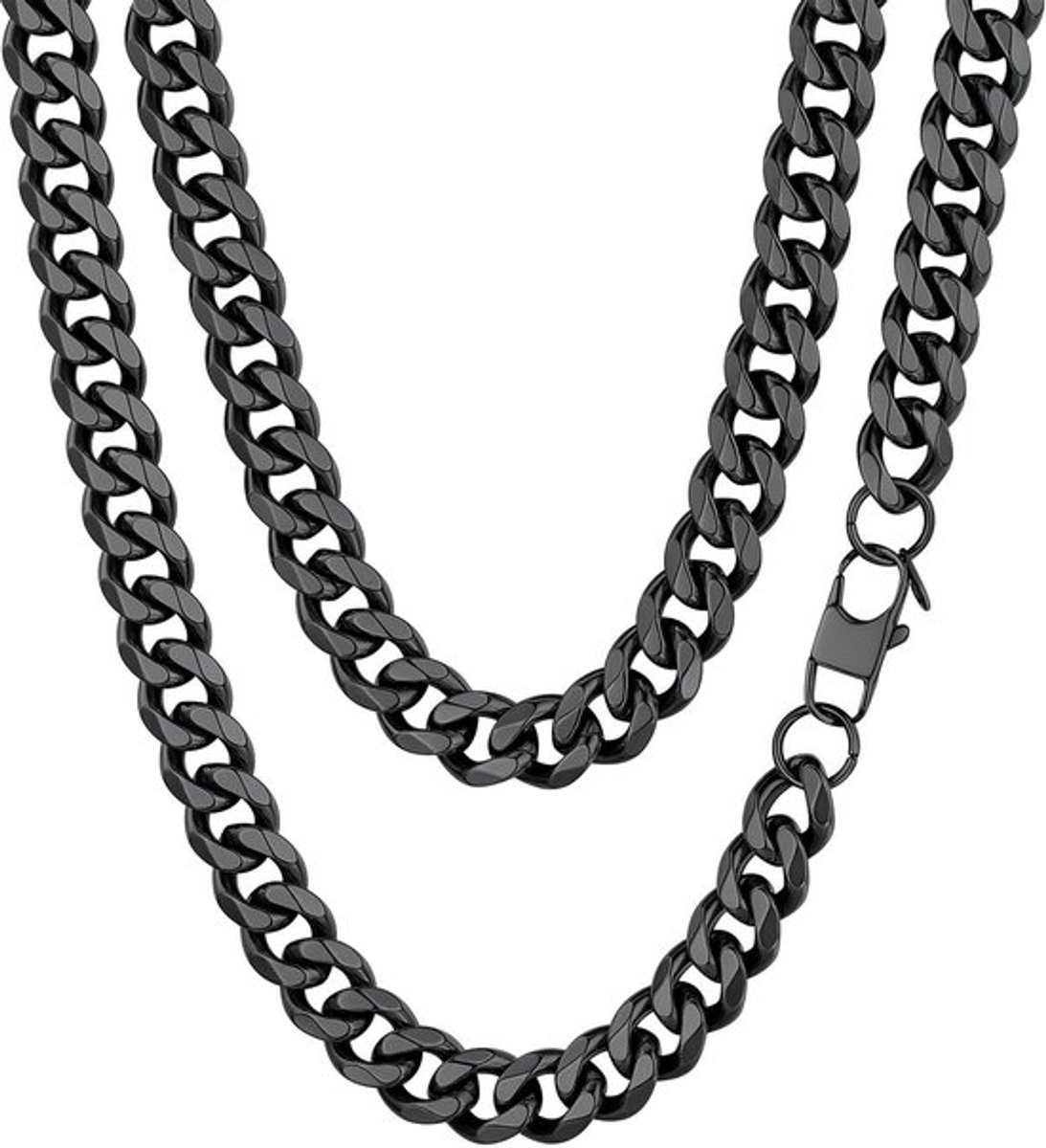 Cuban Link Ketting voor Mannen en Vrouwen, 3mm/6mm/9mm/12mm Breedte, 14/18/20/22/24/26/28/30 Inch Lengte, Goud Geplateerd/RVS/Zwart met Cadeau Doos
