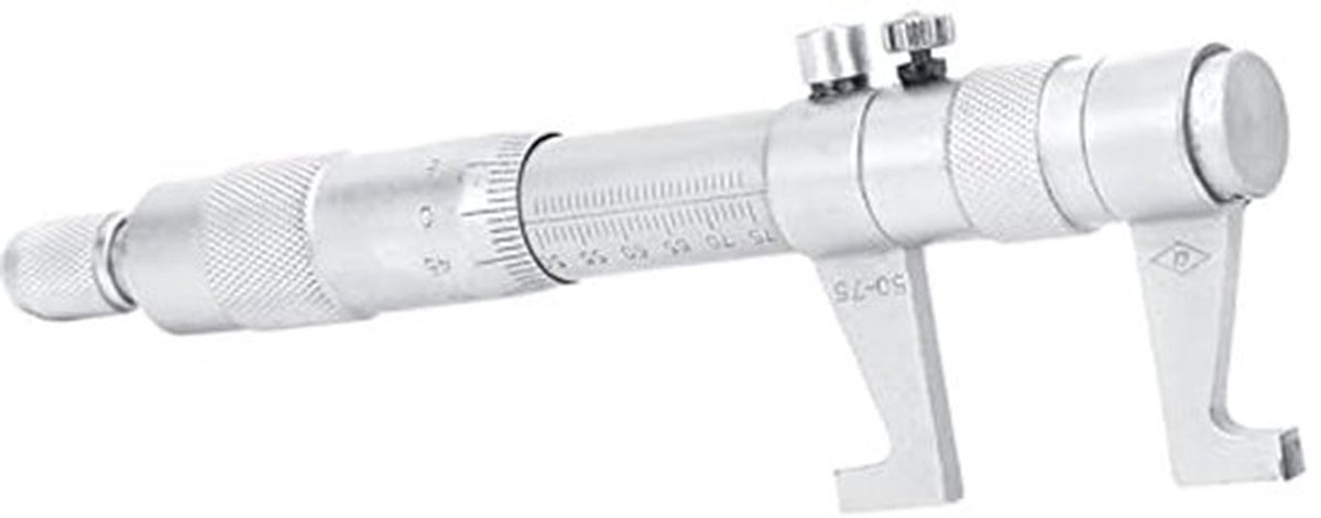 Roestvrijstalen Binnenmicrometer 25-50 Mm / 50-75 Mm, Meetinstrument met Hoge Nauwkeurigheid en Legeringskop voor Verschillende Interne Afmetingen (50-75MM)