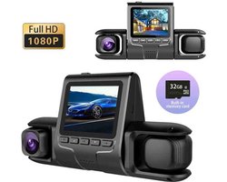 4-kanaals 360° dashcam HD 1080P 4-lens rijrecorder met 32GB geheugenkaart