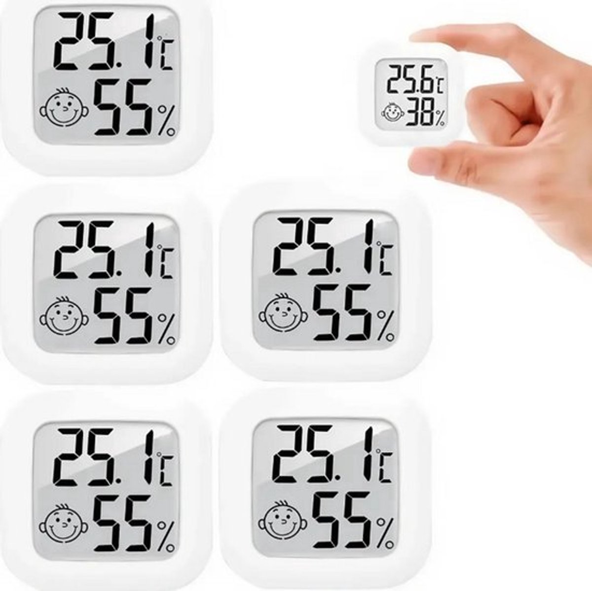 5-delige digitale binnenthermometer en hygrometer met lcd-display