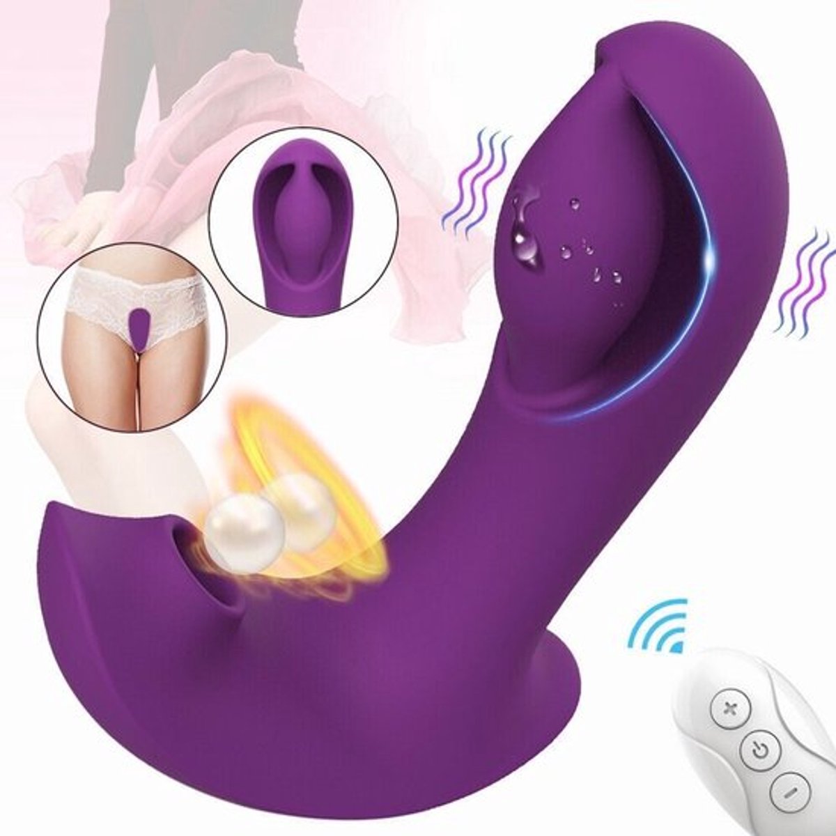 Draagbare G-spot orale clitoriszuigende dildo-massager-vibrator-speelgoed-voor-vrouwen