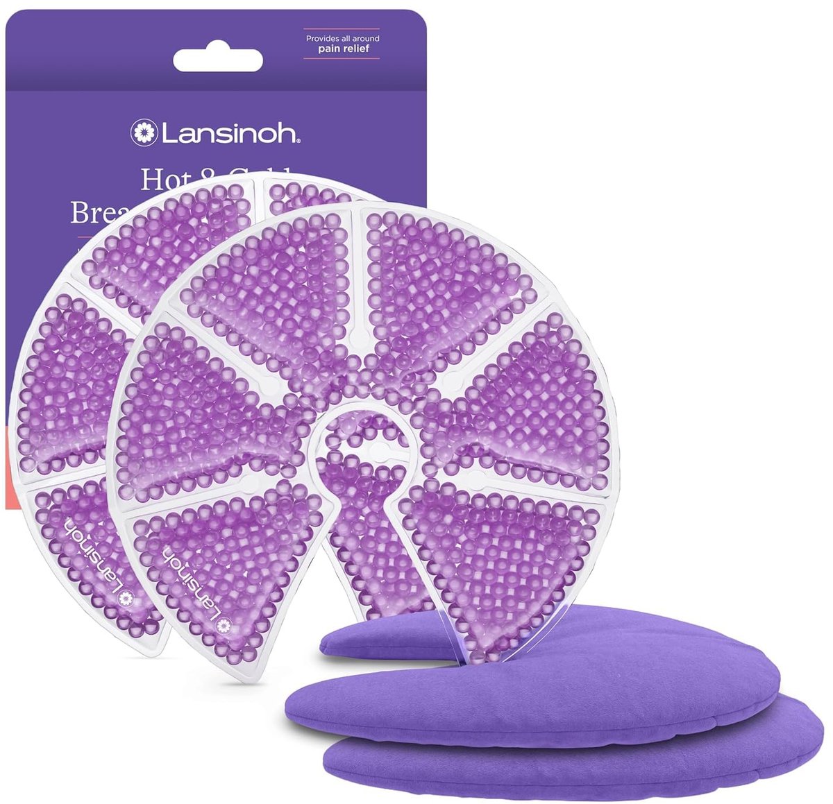 Lansinoh TheraPearl 3-in-1 Borsttherapie Kompressen – Warm en Koud Gebruik – Herbruikbare Borstcompressen voor Borstvoeding – Tegen Stuwing, Gevoelige Borsten en Verstopte Melkkanalen – 2 Stuks
