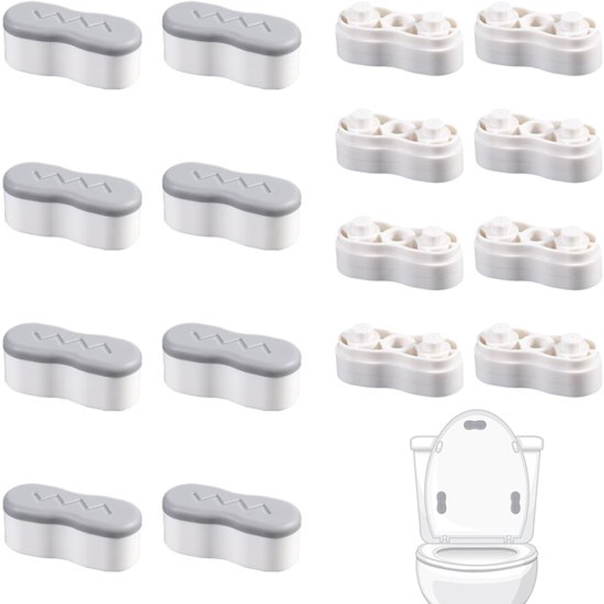 16 stuks toiletbril buffer buffer zelfklevende toiletbril bumpers dempende anti-botsing toiletbril bumpers toiletdeksel stop toiletbril deksel buffer voor toiletbril thuis kantoor hotel