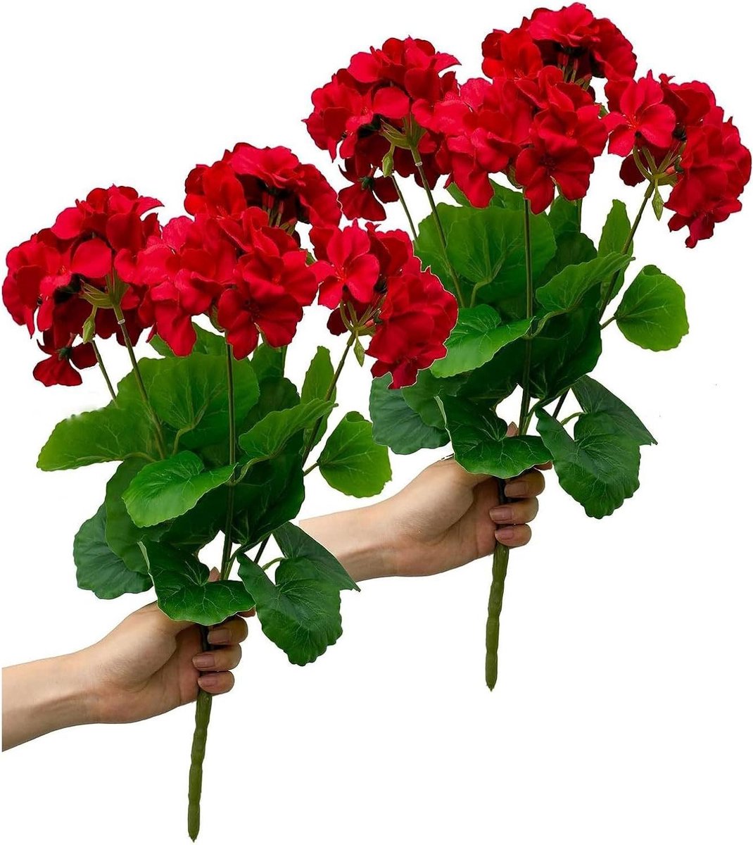 Kunstbloemen Geraniums - Zijden Planten - Decoratie Binnen Buiten - Weerbestendig Ontwerp 