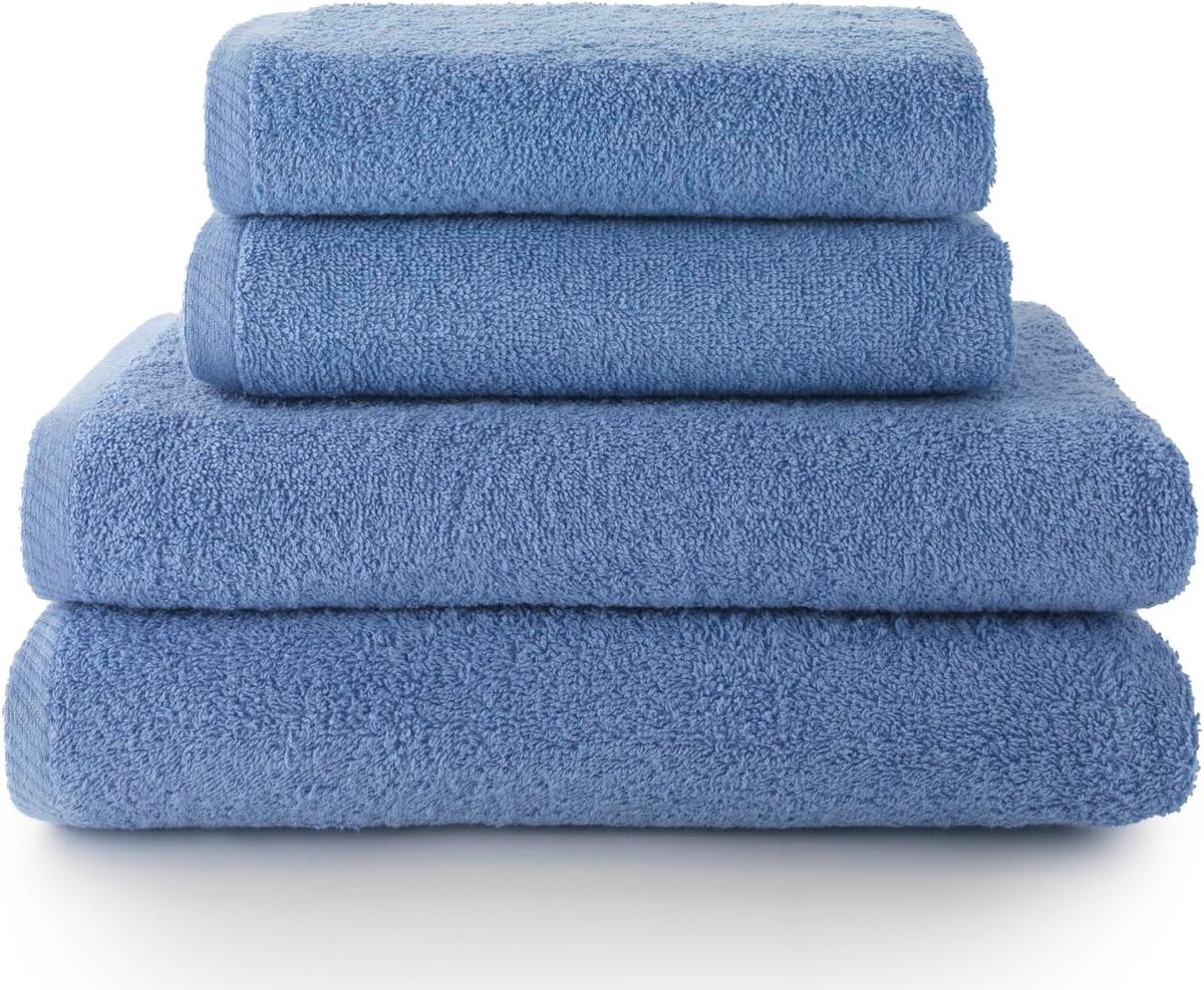 SnelShoppen - Handdoekset 100% Katoen - 2 Handdoeken 100x50cm + 2 Badhanddoeken 70x140cm - Ultra Zacht, Absorberend, Sneldrogend, 500g/m² - 14 Kleuren