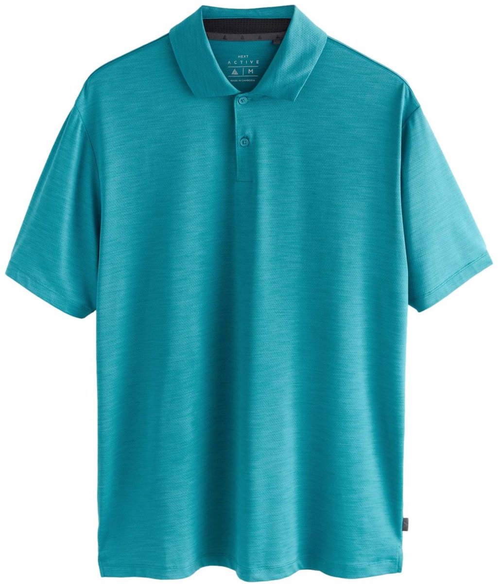 Next - Heren - Active golf trainingspoloshirt van mesh - Blauw