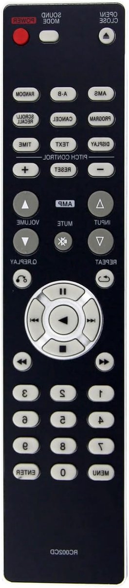 Afstandsbediening Vervanging - Universele Bediening - CD Speler Bediening - Klaar voor Gebruik - 10 Meter Bereik - Zwart