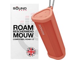 SnelShoppen - Zware Beschermende Siliconen Draaghoes voor Draadloze Bluetooth Speaker - Rood - Inclusief Bluetoothknop - Perfect voor Sonos Roam 2, Ca