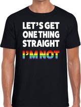 Lets get one thing straight gay pride shirt zwart heren S
