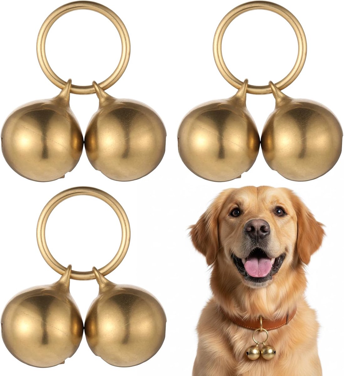 SnelShoppen - TIESOME 6 Pcs Hoge Klokken Hondenhalsband Bel Messing Vintage Dierlijke Bel Training Deurdecoratie Antiek Brons