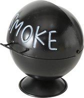 Zwarte terras asbak Smoke 15 cm - Buiten asbakken - Tafelaccessoires - Tuin artikelen