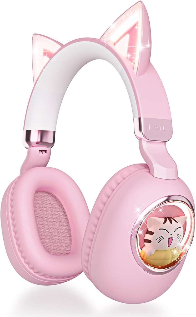 SnelShoppen - Draagbare Cat Ear Hoofdtelefoon voor Kinderen, Draadloze Bluetooth Koptelefoon met Hoogwaardige Geluidskwaliteit, Perfect voor School en