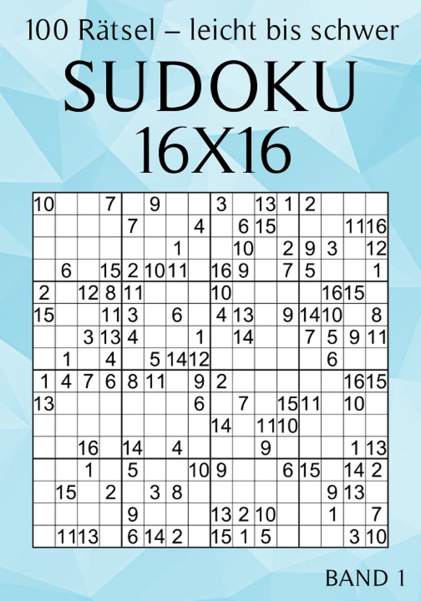 SnelShoppen - Sudoku 16x16 - 100 Rätsel - Gemakkelijk tot Moeilijk - Grootlettertype Sudoku voor Volwassenen - Denkspel voor Puzzelaars - Brain Traini