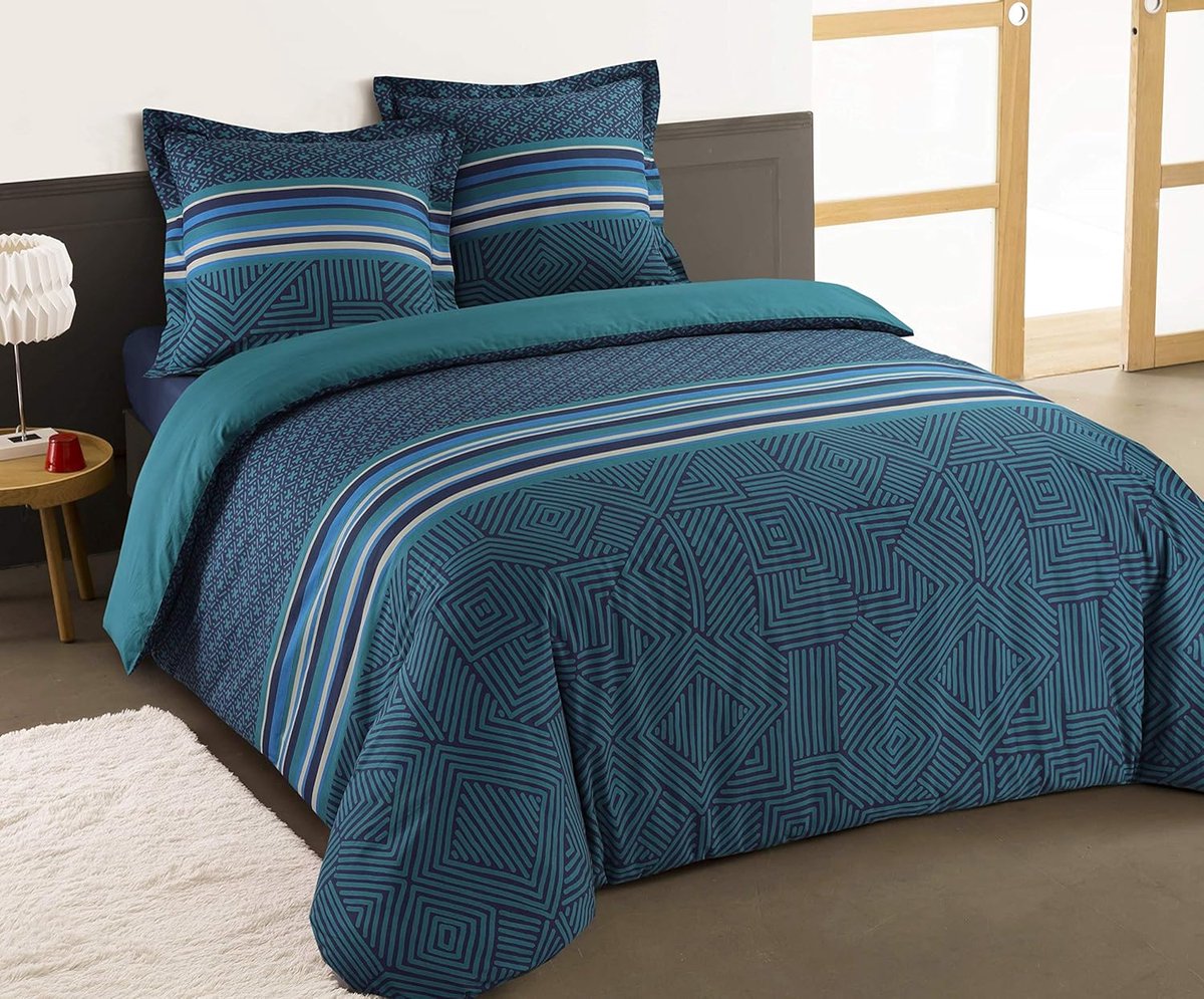 SnelShoppen - Luxe Dekbedovertrek Set 240 x 220 cm met 2 Kussenslopen - 100% Katoen - Ideaal voor Tweepersoonsbed - Zacht en Ademend - Eenvoudig Te On