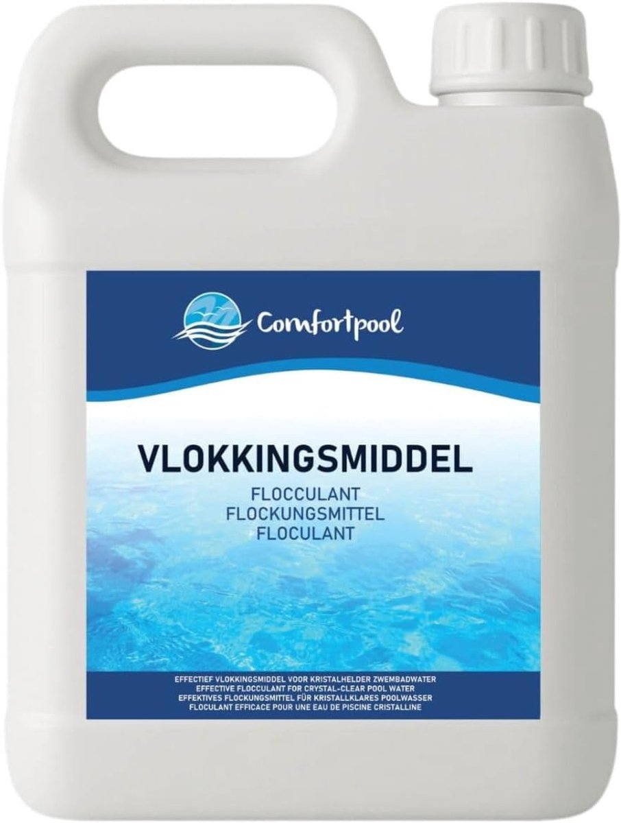 SnelShoppen - Flocculant voor Zwembadwater | 2.5 Liter | Binder voor Vuildeeltjes | Helder en Schoon Water | Handige Canister | Voor Intensief Gebruik