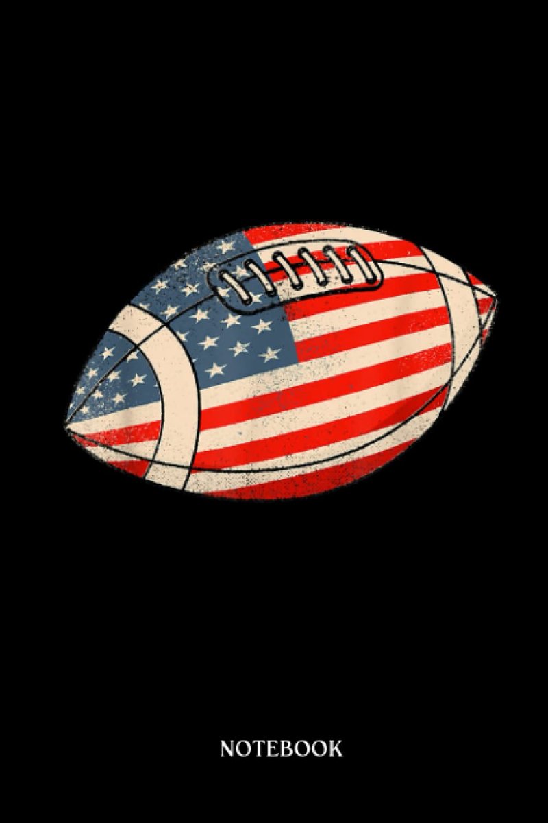 SnelShoppen - Football Notebook met Patriottische USA Vlag | American Football Journal voor Coaches en Jongens | 120 Pagina's 6" X 9" | Perfect voor F