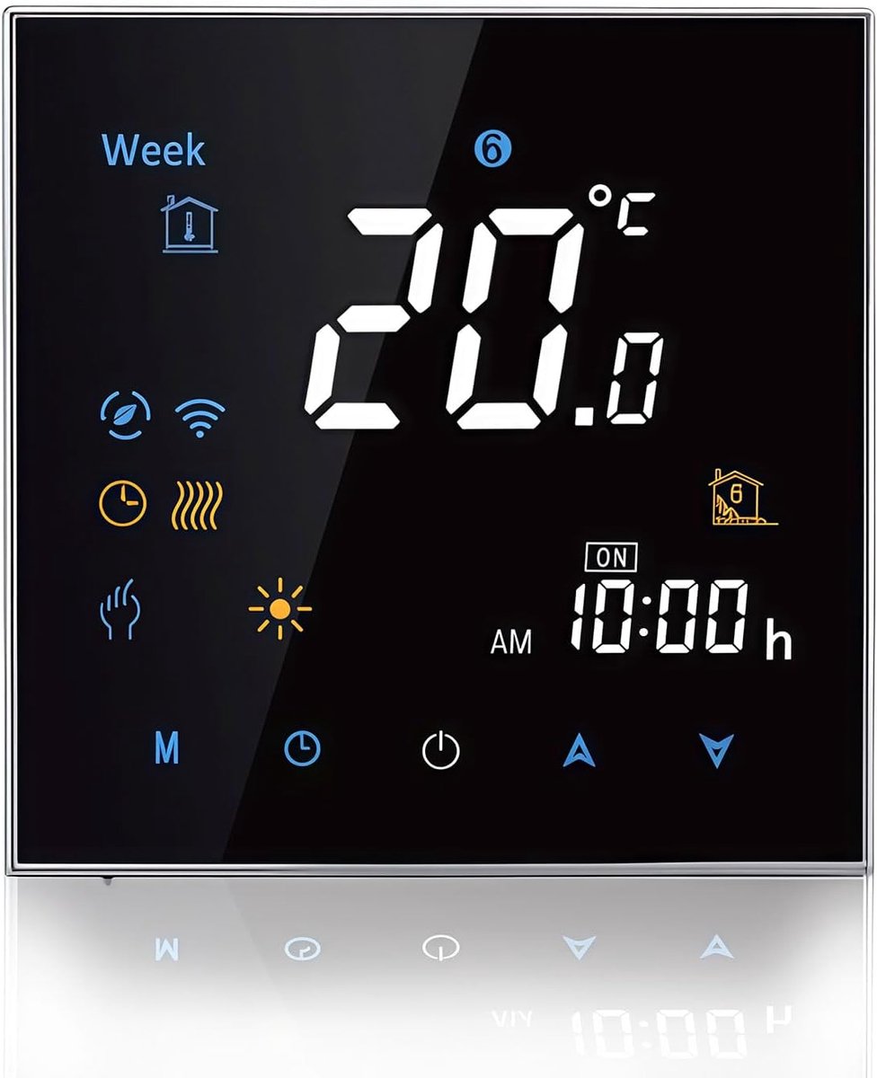 SnelShoppen - 3000 Series Wi-Fi Thermostaat - Programmeerbare Touchscreen Thermostaat voor Verwarming en Airconditioning - Afstandsbediening via Mobie