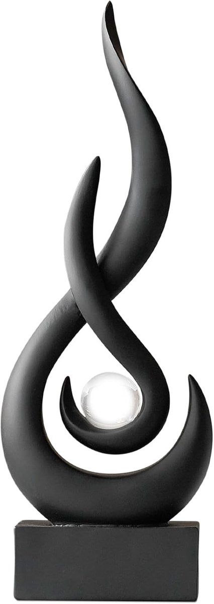 SnelShoppen - Moderne Abstracte Kunst Tafeldecoratie - Keramische Standbeeld Witte Ornamenten voor Woonkamer - 12,7 x 6,3 x 26,5 cm - Perfecte Cadeau