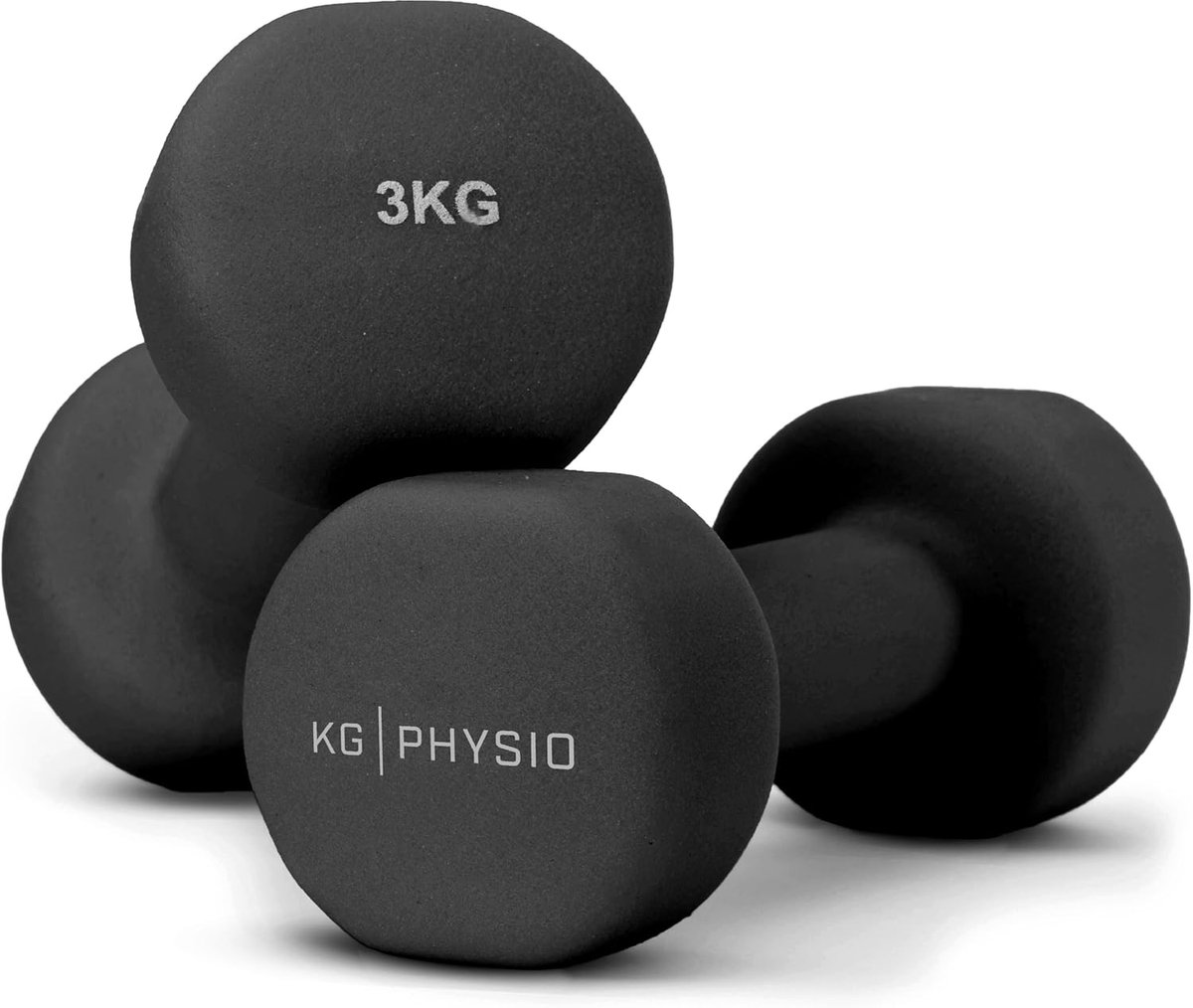 SnelShoppen - Neopreen Dumbbells Set van 2 met A3 Posters - 1-10kg Weights voor Thuis Workout, Full-Body Training, Anti-Roll Technologie voor Mannen e