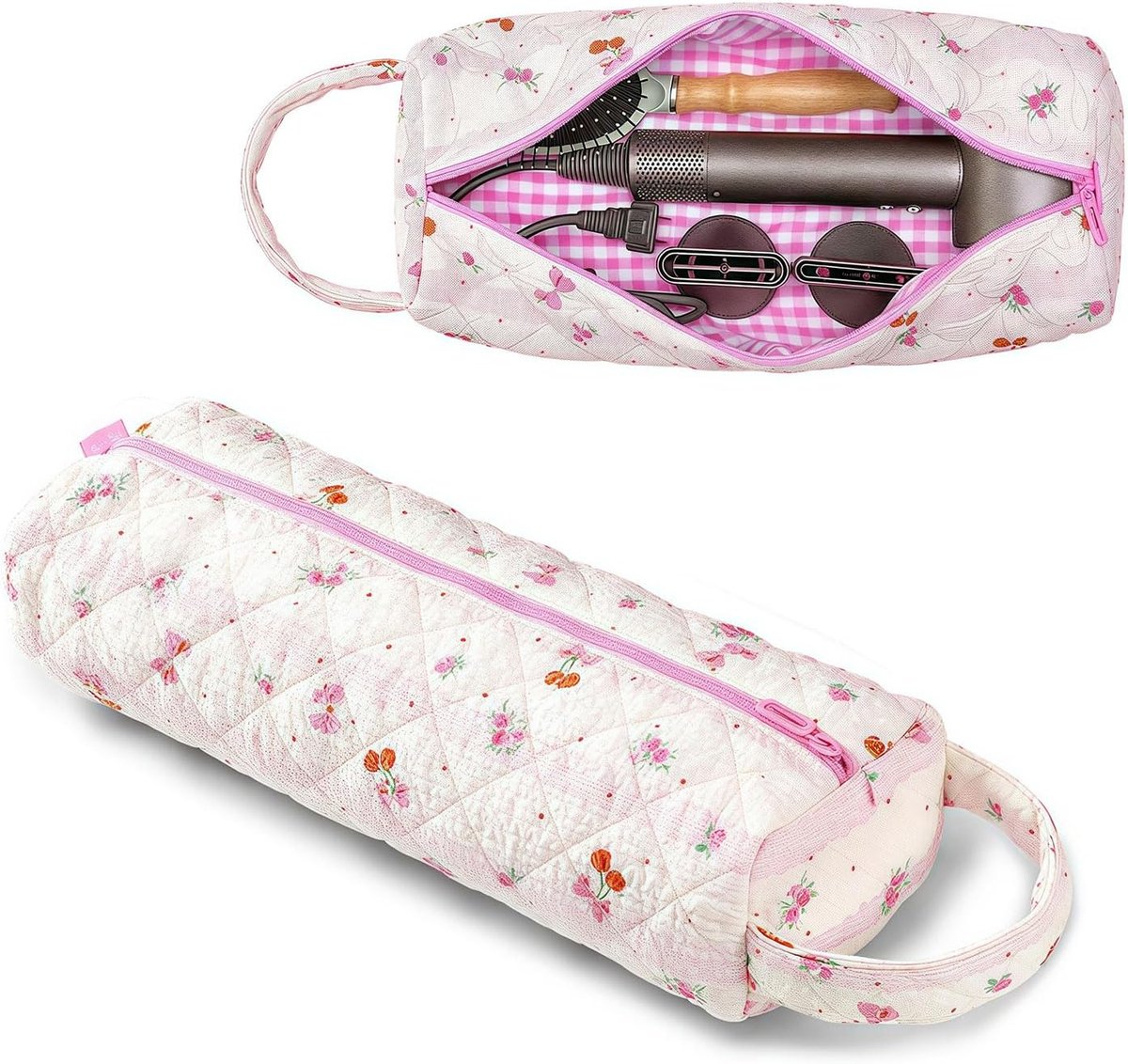 SnelShoppen - Reisetasche voor Haarstyling Apparaten, Gevoerde Make-up Tas, Zachte Draagbare Organizer voor Fohn en Stylingtools, Compact en Ruimtebes