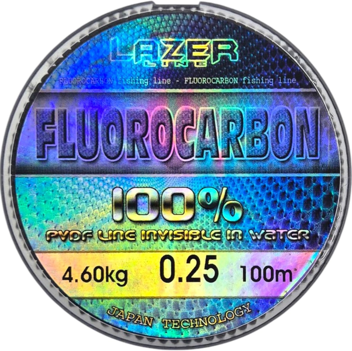 SnelShoppen - Fluorocarbon Vissnoer 100m - 0.25mm Diameter - Test 4.6kg - Onzichtbare Lijn voor Snoek, Snoekbaars, Forel, Karper - Hoge Kwaliteit - Tr