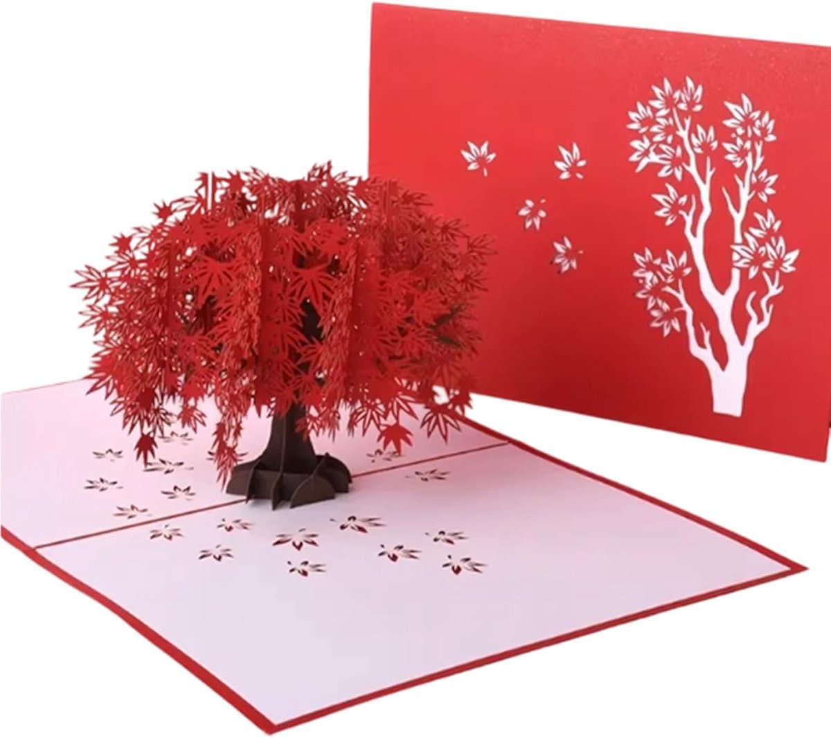 SnelShoppen - Japanse esdoorn 3D pop-up verjaardagskaart, 15x20 cm, hoogwaardige kaart voor Valentijnsdag, Moederdag, Kerstmis, bruiloften en jubileum
