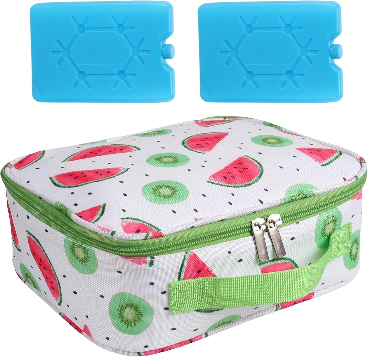 SnelShoppen - Gele koelbox 6L met twee koelelementen, geïsoleerde lunchbox voor werk, school, picknick, camping, en onderweg
