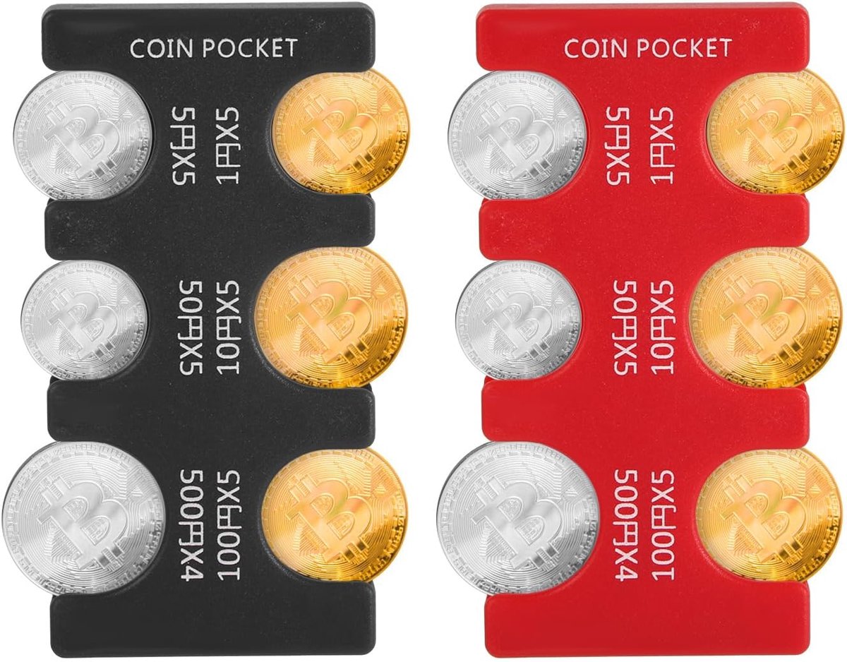 SnelShoppen - 2 Stuks Japanse Yen Munthouders - Coin Dispenser met 6 Slots - Plastic Organizer en Coin Sorter voor Muntjes - Ideaal voor Reizen en Aut