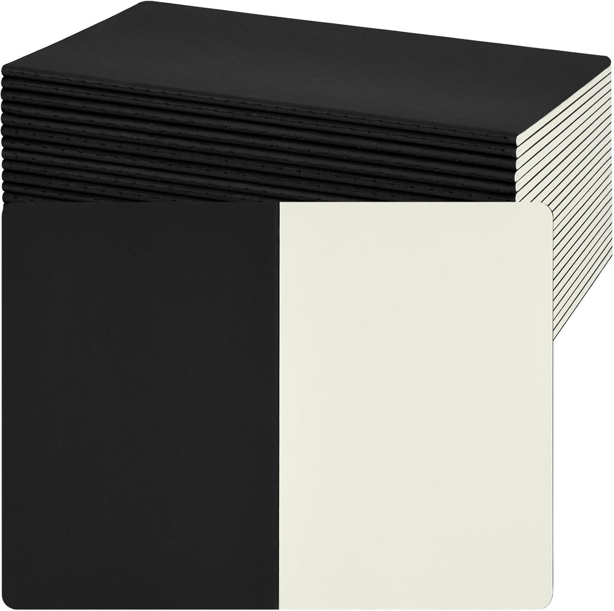 SnelShoppen - A5 Notitieboekjes Set van 24, Lege Notepads met Witte Kraft Cover, 60 Bladzijden per Notitieblok, Ideaal voor Reizen, Tekenen, en Notiti