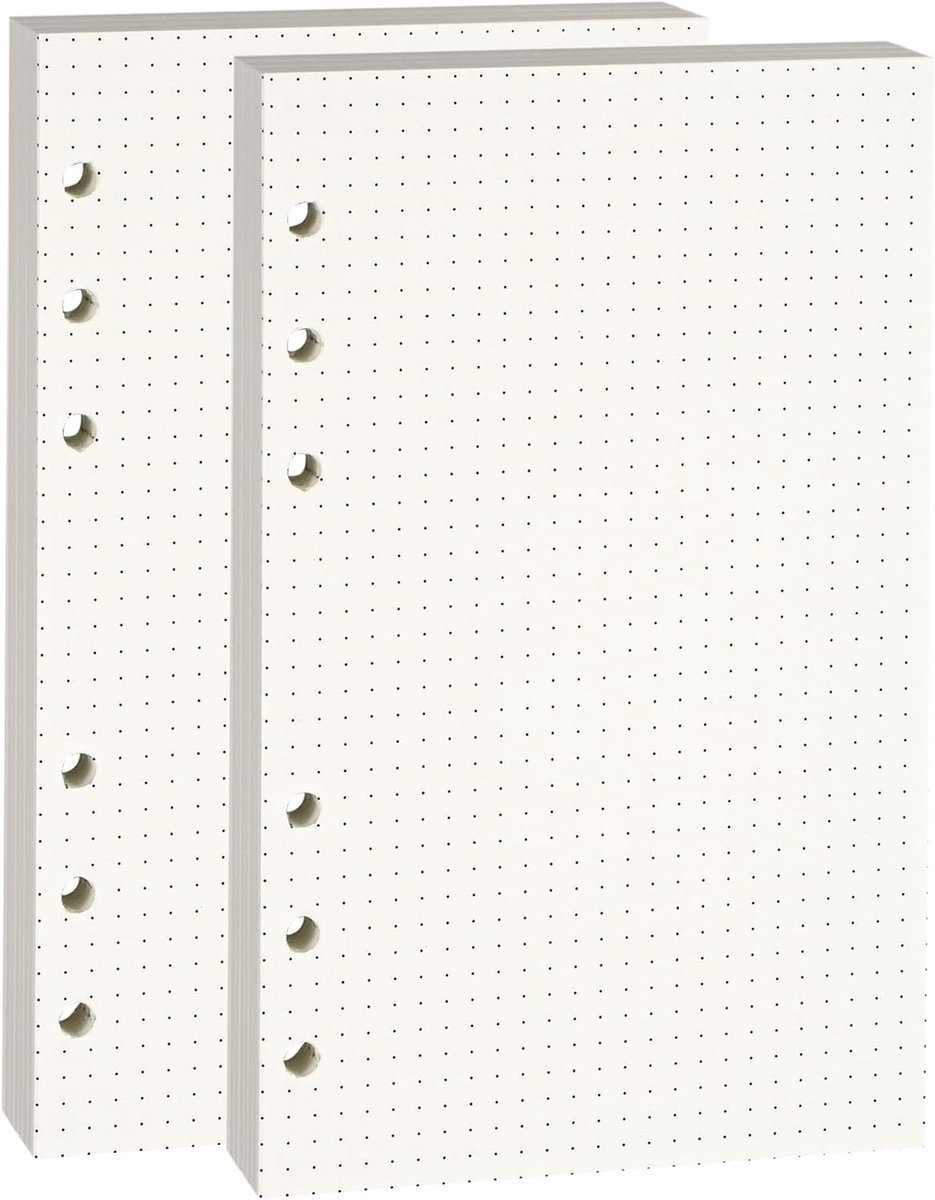 SnelShoppen - A6 Loose Leaf Papier met 6 Gaten (2 Pakketten, 80 Vellen Elke, 100gsm Beige) - Ideaal voor Notities, Kantoorwerk, Dagboek, Kunstprojecte