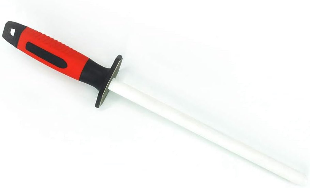 SnelShoppen - Keramische Slijpstaaf 38 cm voor Messen en Scharen - Fijn & Grof Scherpen met Diamant Afwerking - Ideaal voor Keuken en Kampeertochten