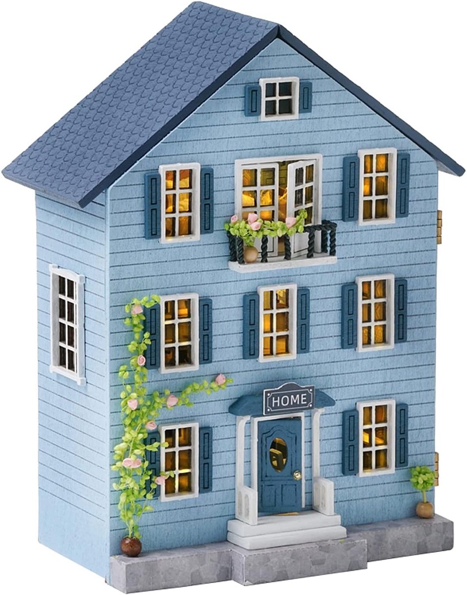 SnelShoppen - DIY Miniature House Dollhouse Kit met Meubels en LED Licht - Molan House Modelbouw voor Kinderen en Volwassenen - Creatief Knutselen en