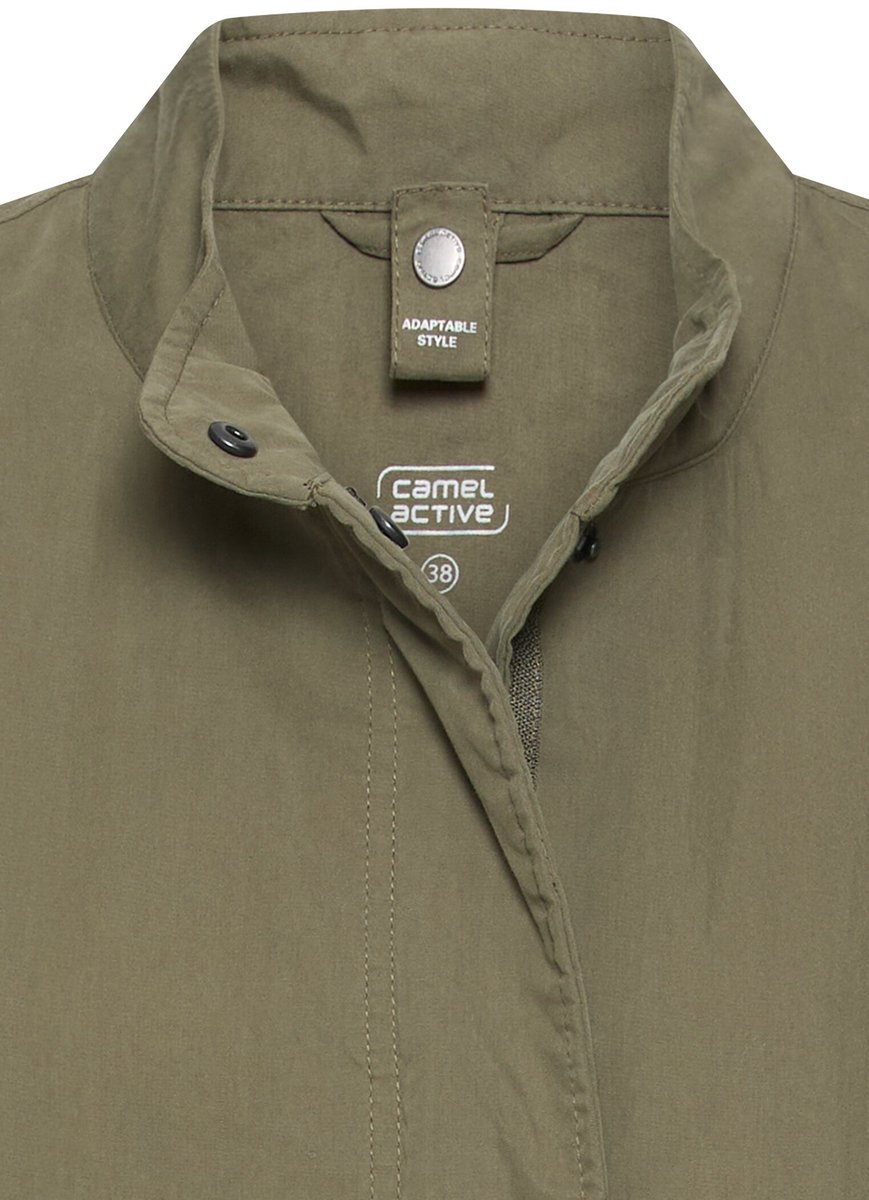 camel active Oversized jas met trekkoord in de taille - Maat womenswear-46 - Donkergroen