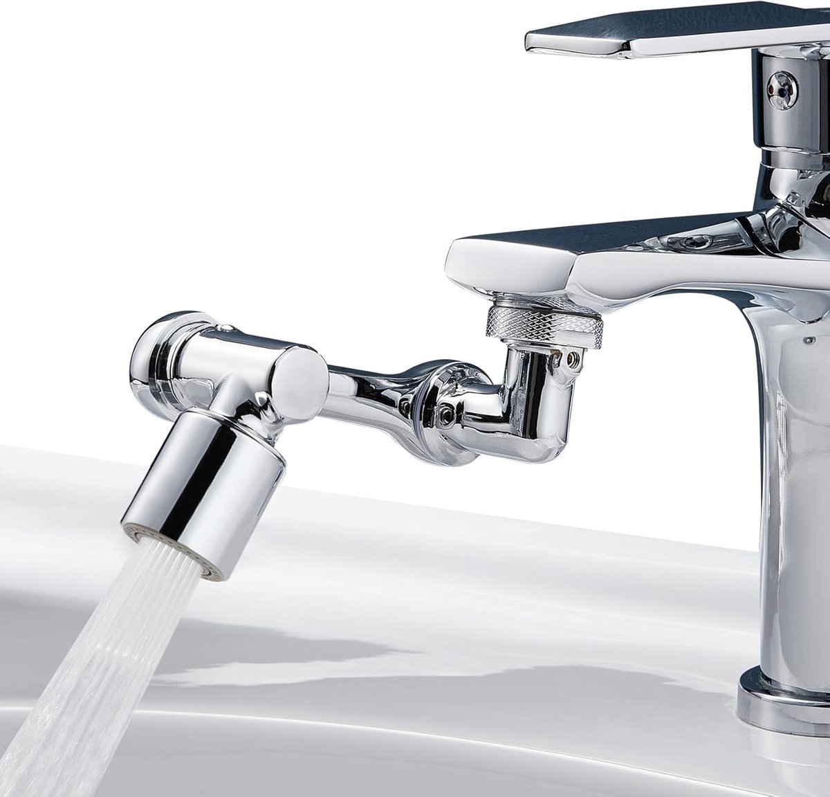 SnelShoppen - Multifunctionele Draaibare Verlengkraan 1080° van Messing, Waterbesparende Aanpasbare Adapter voor Keuken en Tuin