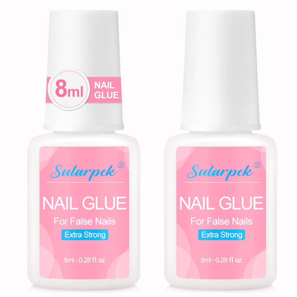 SnelShoppen - 2x8ML Extra Sterke Nagellijm met Borsteltip voor Kunstnagels, Valse Nagels, Nagelreparatie, Ideaal voor Nail Art en Feestjes