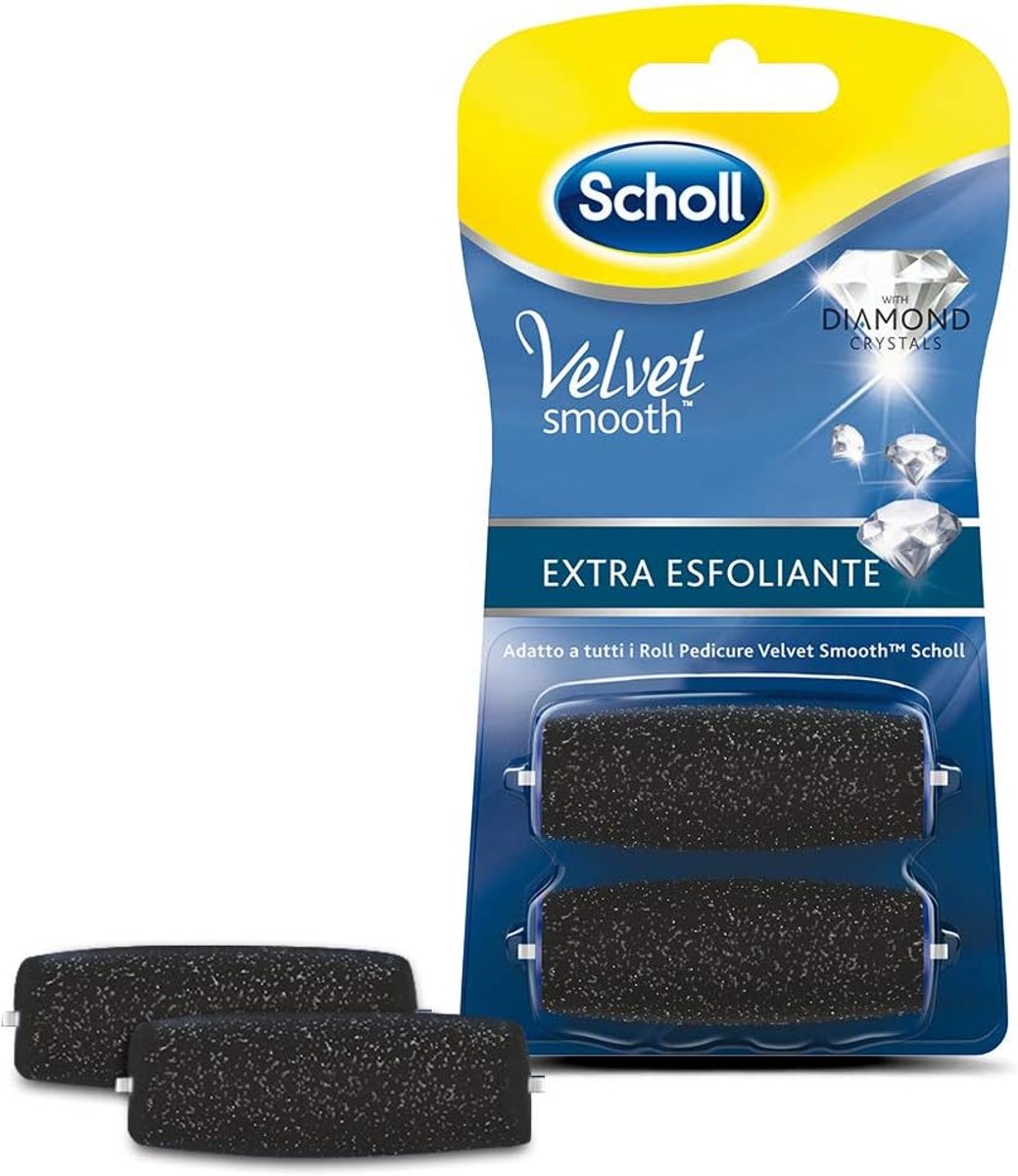 SnelShoppen - Extra Harde Voetverzorging - Velvet Express Pedi Vervangrollen - Diamond Crystals - Perfect voor Zachte Voeten - 2 Stuks