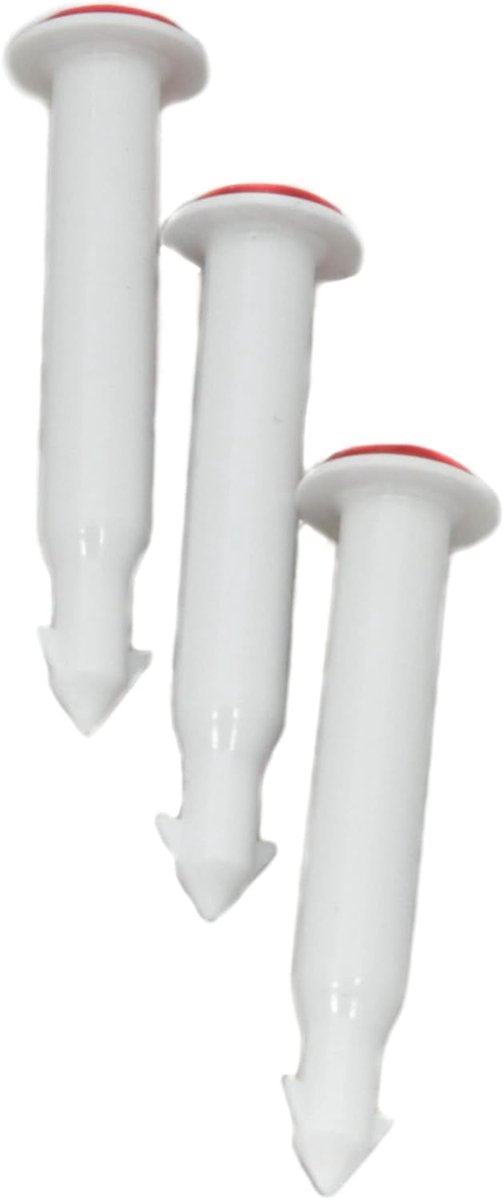 SnelShoppen - Basis Plastic Vleesthermometer - Thermometer voor Vlees, Koken, Grillen, Keuken, Wit/Rood, Makkelijk in Gebruik, Duurzaam, Inclusief Ins