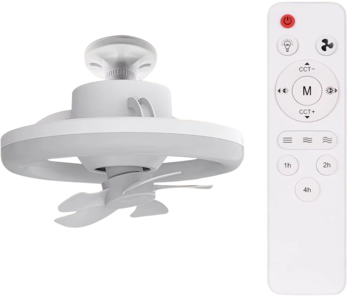 Plafondventilator met licht - 48 W - Dimbare LED-licht met 2 kleurtemperaturen en 3 snelheden - Wit