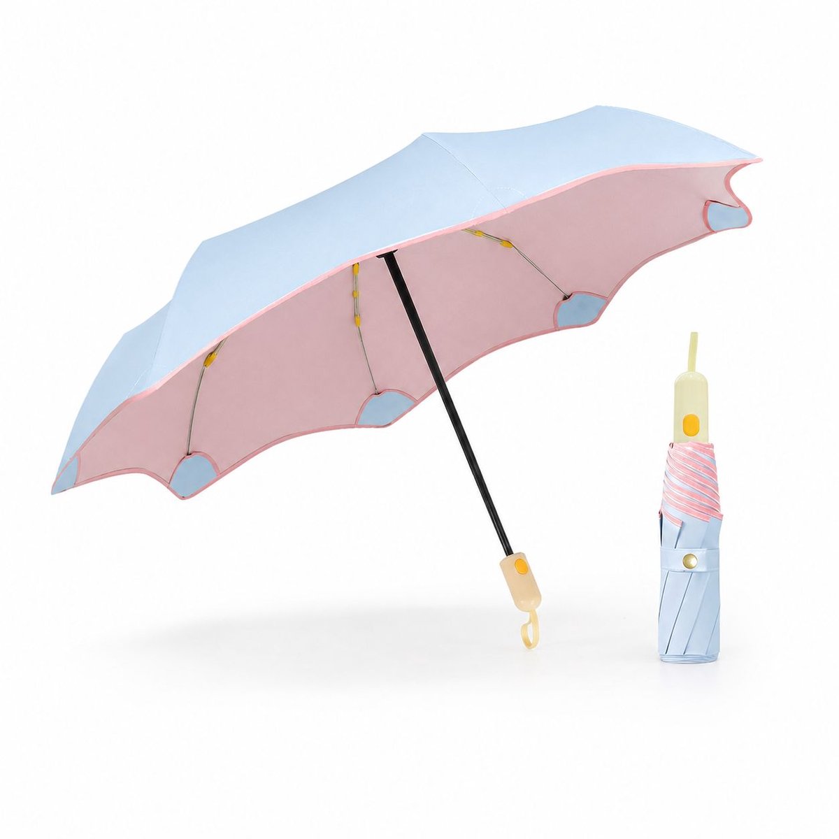 VHV-Opvouwbare Paraplu - Compacte Reisparaplu voor Dames en Heren - Windbestendige Paraplu voor Zon en Regen - 96cm Diameter - Lichtgewicht UV-werende Parasol