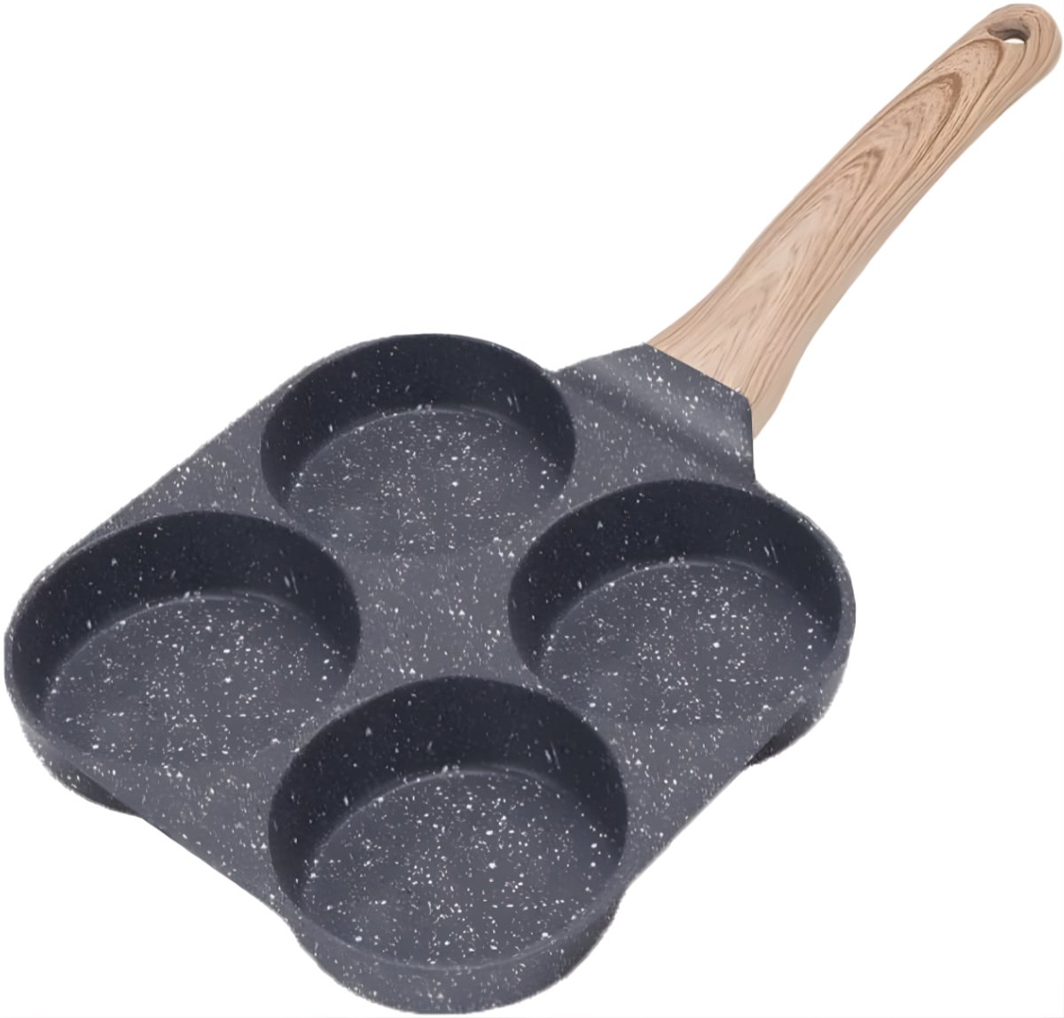 KIRA® Poffertjespan - 4 Kopjes - Pancake Pan - Pannenkoekenpan - Zwart - 35cm x 19cm x 2cm