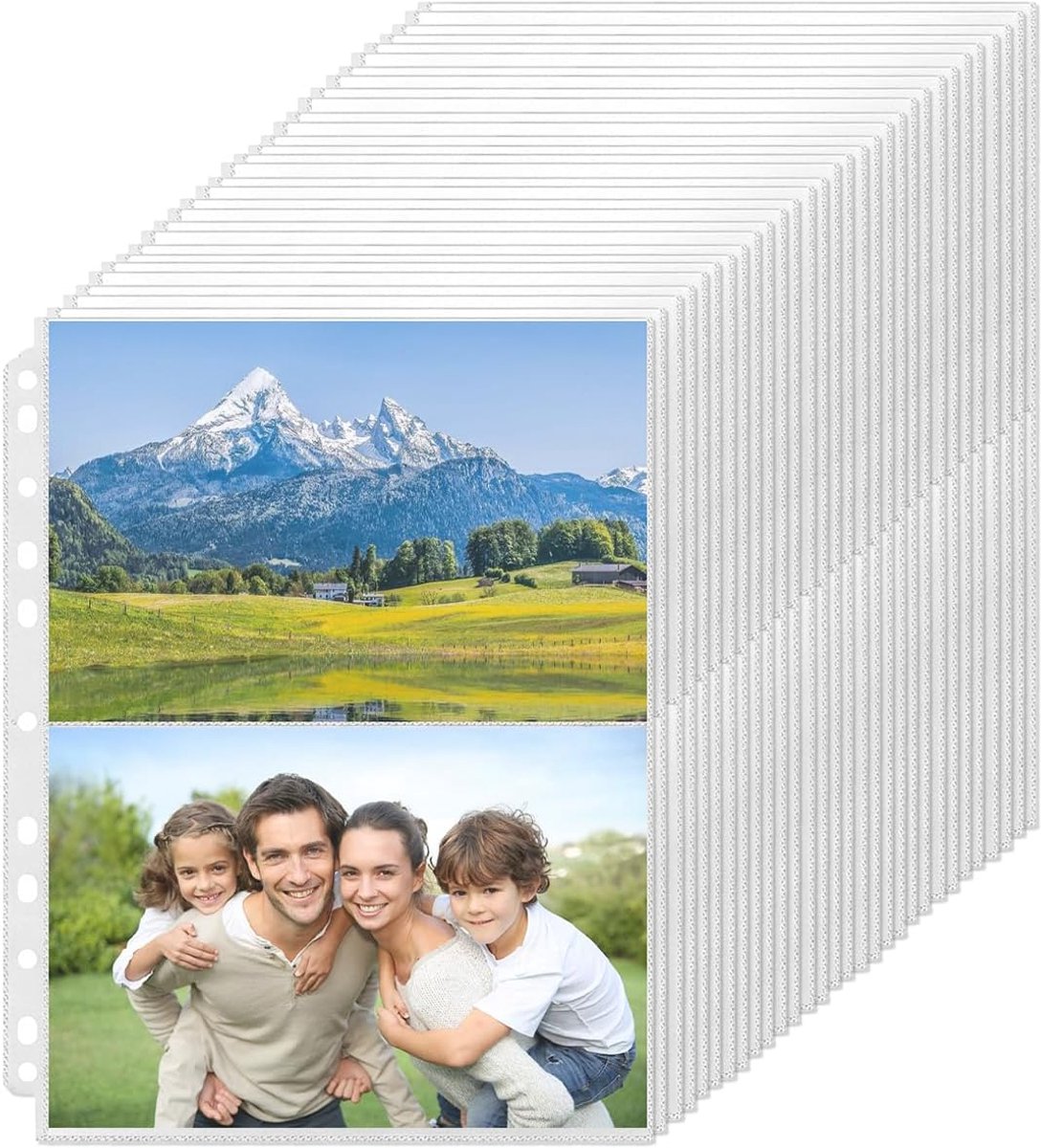 SnelShoppen - 30 Stk Doorzichtige Ansichtkaarthoesjes, Dubbelzijdige 4 Pocket Fotopagina's, Waterdichte Luiertas voor Doek, Natte Zak voor Kamperen, Z