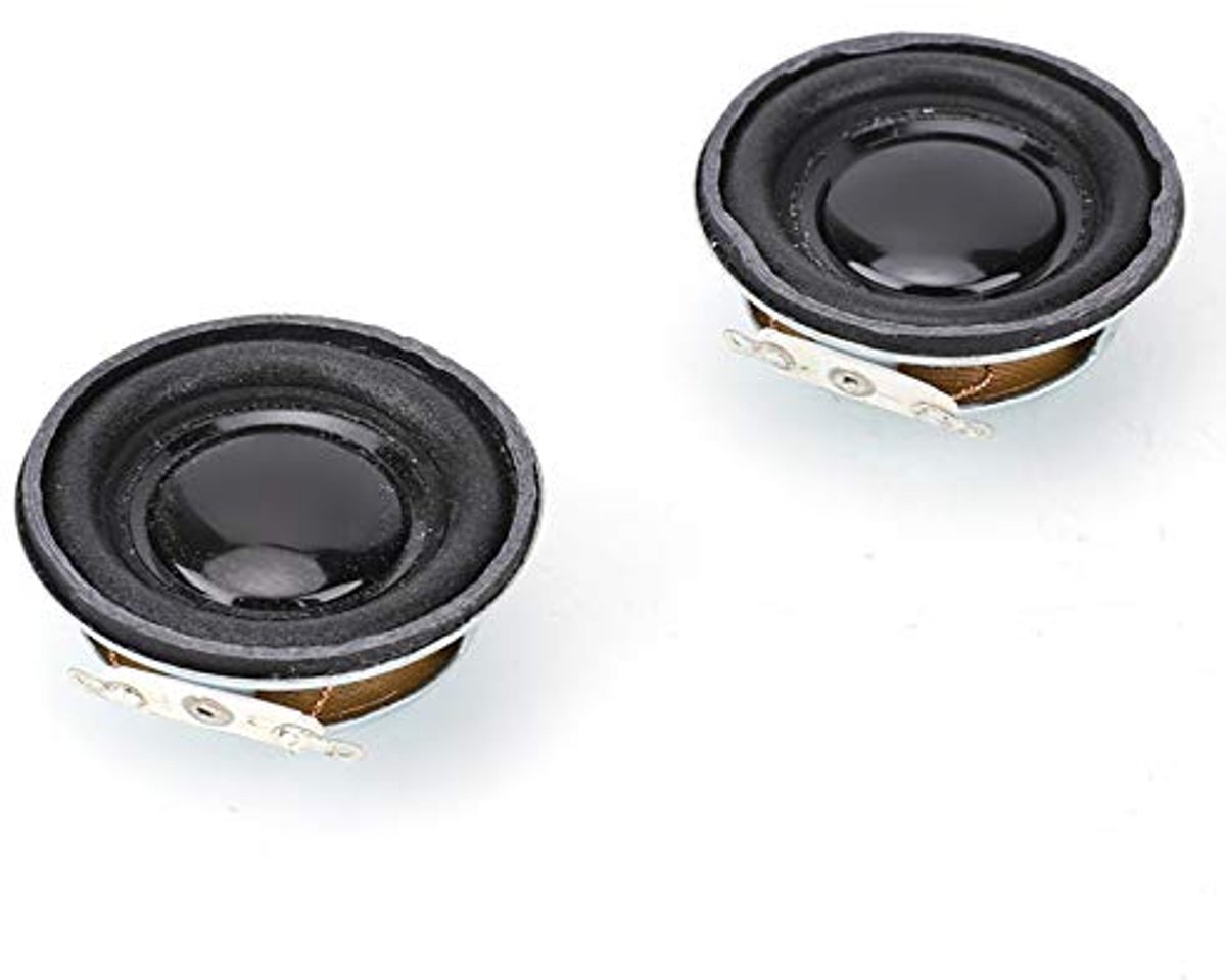 SnelShoppen - 2 Stuks 3W Ronde Speaker 4cm voor Mini Versterker, Audio Stereo Speaker met Metaal Behuizing, Interne Magneet, Ideaal voor Hi-Fi en Thui