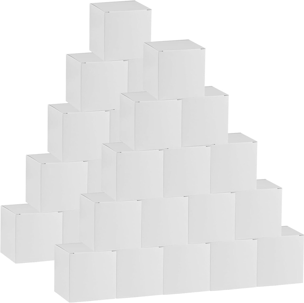 SnelShoppen - 30 Stuks Kleine Witte Cadeaudozen met Deksel, Kartonnen Geschenkdozen voor Verjaardag, Bruiloft, Kerst, 5 x 5 x 5 cm, Duurzaam en Herbru