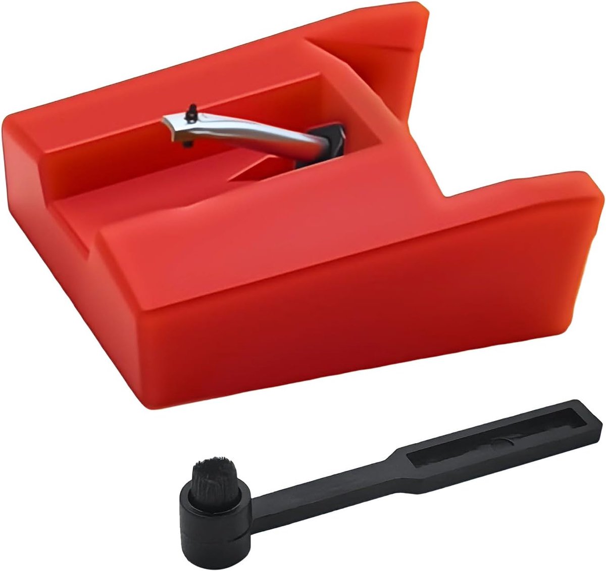 SnelShoppen - 1 Pack Draaitafel Platenspeler Naald met Reinigingsborstel - Vervanging voor Keramische Cartridge - Compatibel met CR24003A, CR2402C, CR