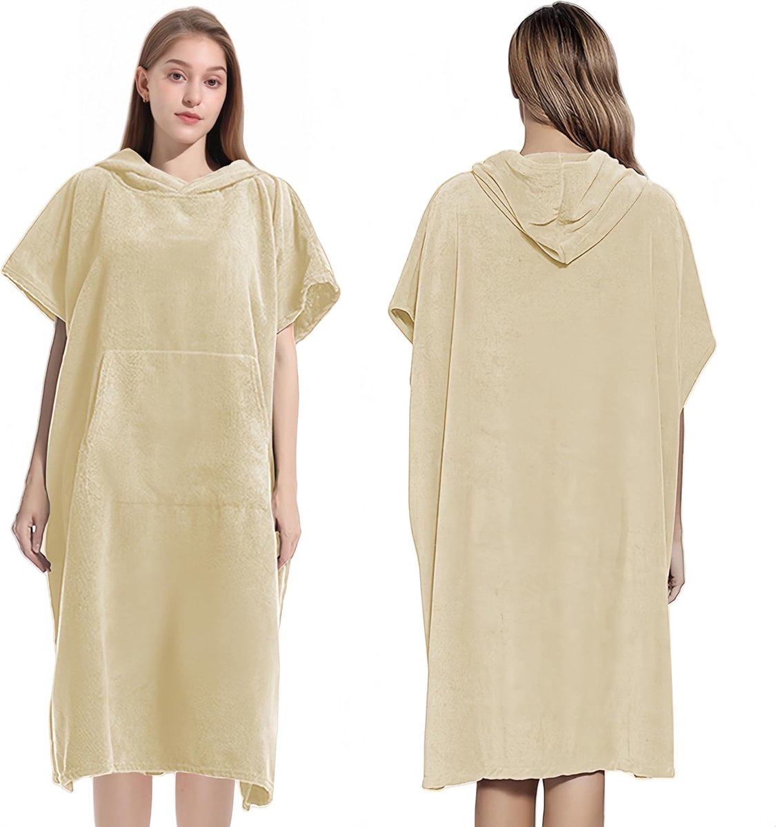 Badjas Poncho - Omkleedponcho Strand - Snelle Wissel - Sneldrogend Microvezel - 80x110cm - Lichtblauw